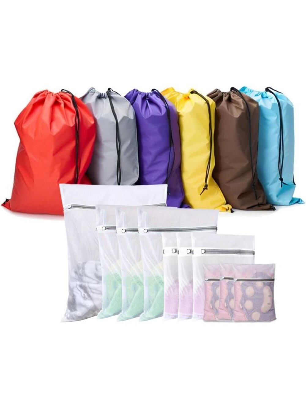 Colorful Laundry Bags Set of 16 - Durable, Lightweight, and Stylish Storage